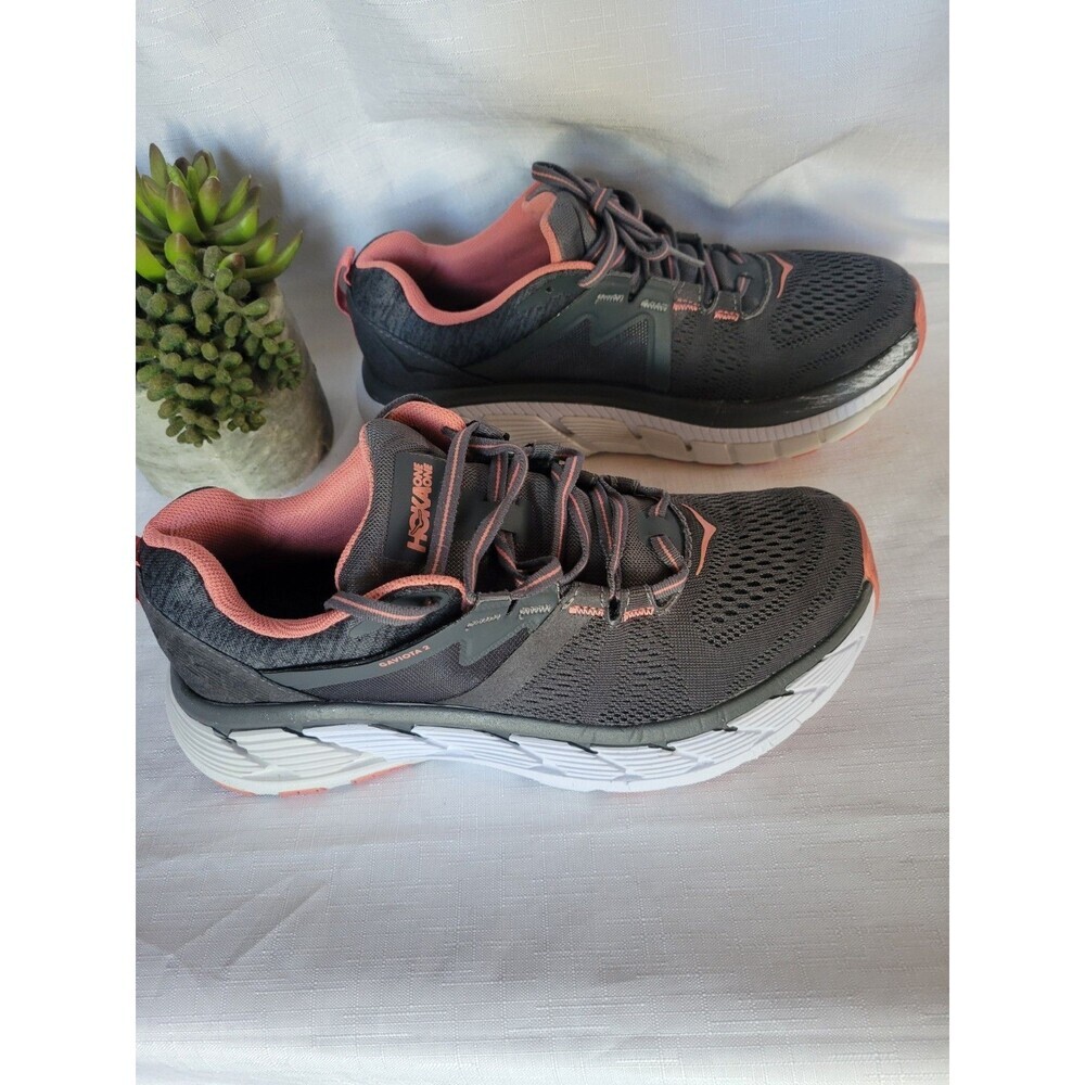 Hoka One One Sneakers Womens 8.5 Gaviota 2- 1099630 Gray Running Gym Shoes